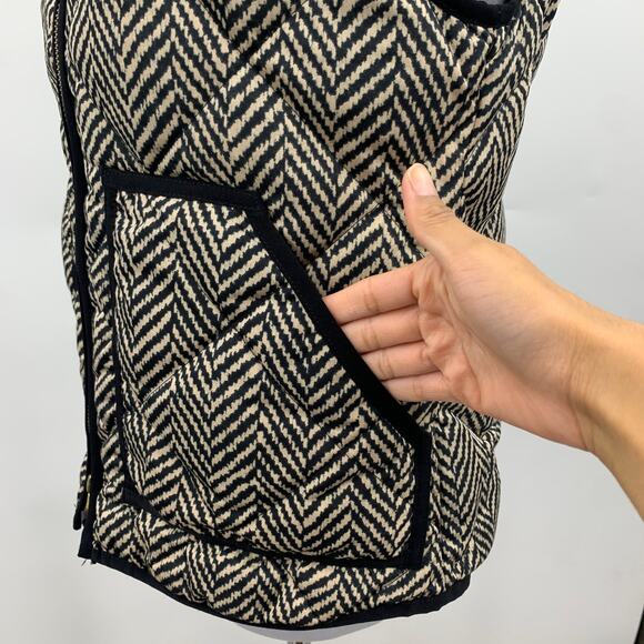 J Crew Vest Womens XS Extra Small Excursion Quilted Herringbone Down Full Zip - Picture 4 of 12